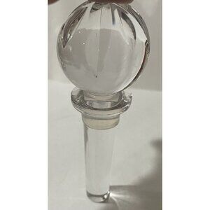 CASHS CRYSTAL-Vintage Large Clear Glass Ball Decanter Bottle Stopper